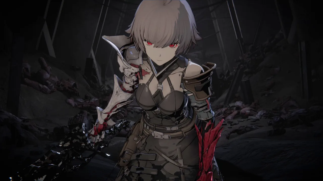 AI LIMIT key art featuring Arrisa in the ruins of Havenswell